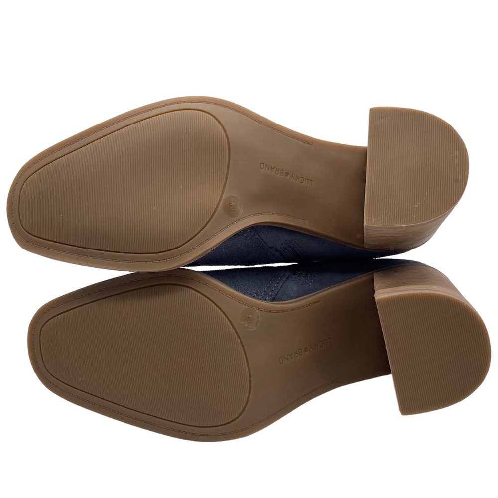 Lucky Brand Boots Pellyon Blue Suede Leather Block Heel Ankle Spring Casual NEW - Picture 9 of 12